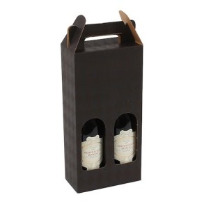 Gavekarton til 2 flasker, sort
